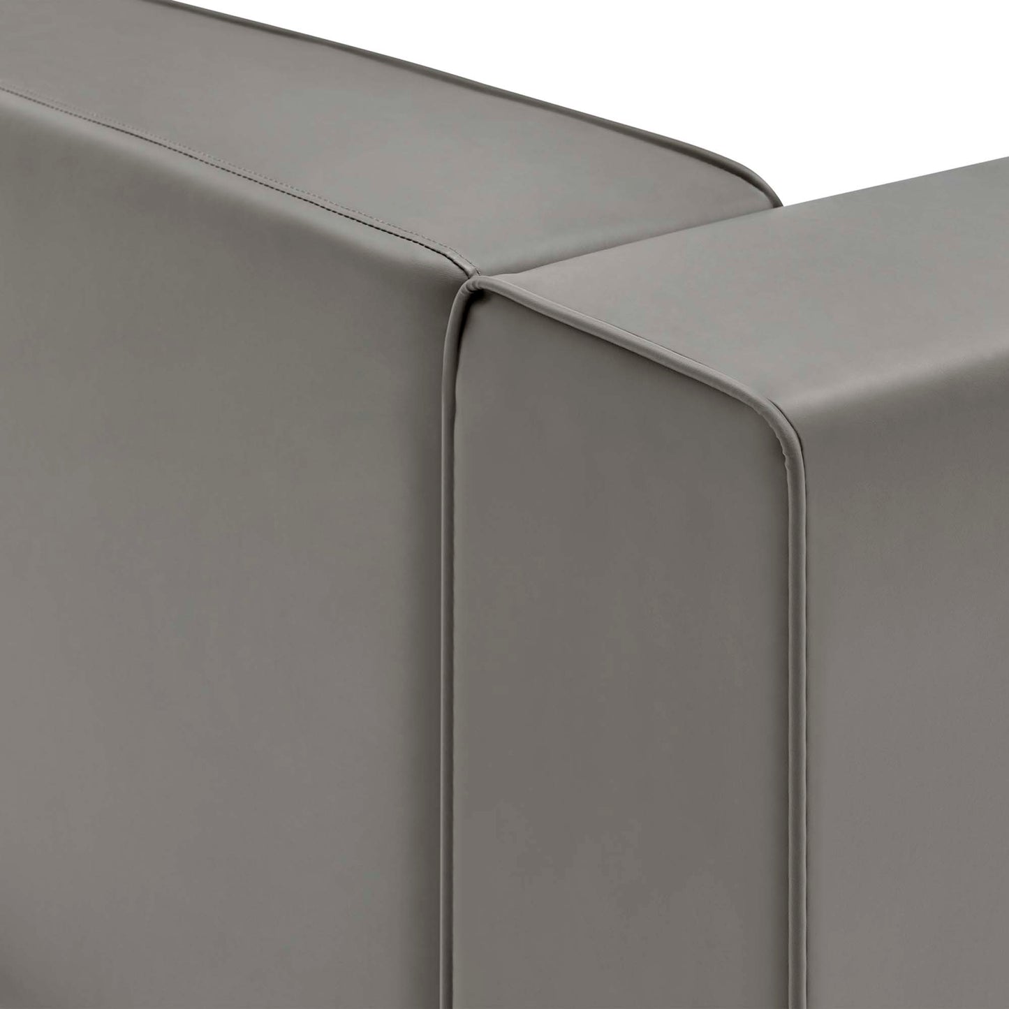 Modway - Mingle Vegan Leather Right-Arm Chair by Modway  Living Room Sofas and Armchairs Gray - EEI-4622-GRY