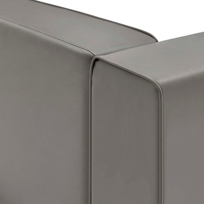 Modway - Mingle Vegan Leather Right-Arm Chair by Modway  Living Room Sofas and Armchairs Gray - EEI-4622-GRY