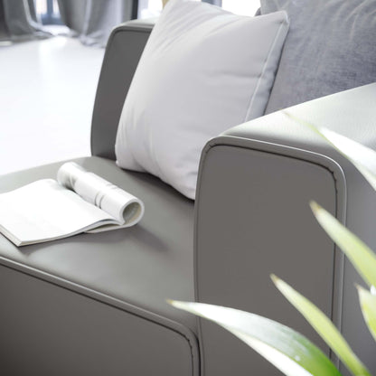 Modway - Mingle Vegan Leather Right-Arm Chair by Modway  Living Room Sofas and Armchairs Gray - EEI-4622-GRY