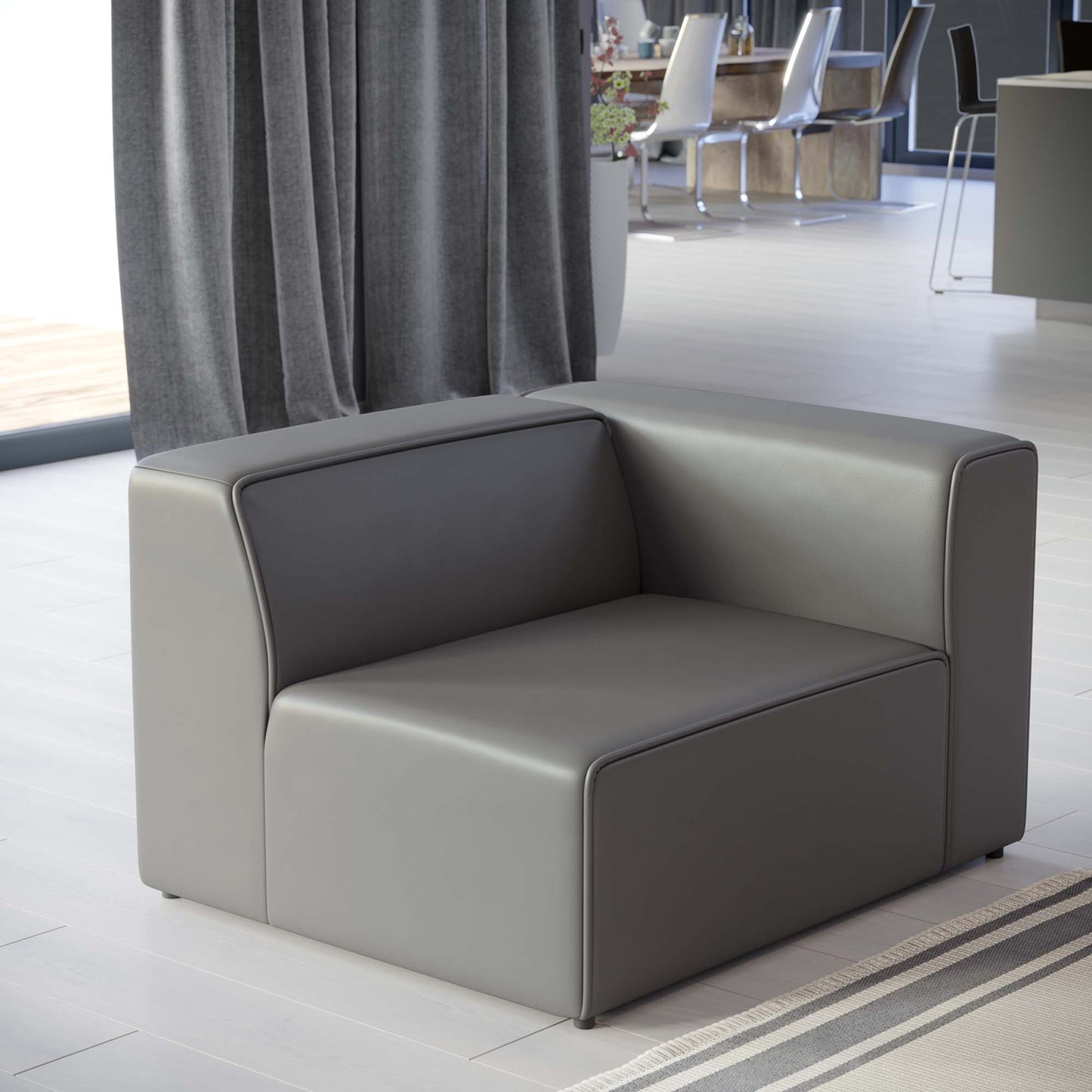 Modway - Mingle Vegan Leather Right-Arm Chair by Modway  Living Room Sofas and Armchairs Gray - EEI-4622-GRY