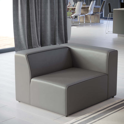 Modway - Mingle Vegan Leather Right-Arm Chair by Modway  Living Room Sofas and Armchairs Gray - EEI-4622-GRY