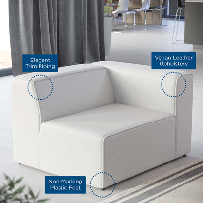 Modway - Mingle Vegan Leather Right-Arm Chair by Modway  Living Room Sofas and Armchairs White - EEI-4622-WHI