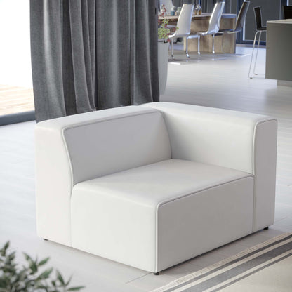Modway - Mingle Vegan Leather Right-Arm Chair by Modway  Living Room Sofas and Armchairs White - EEI-4622-WHI