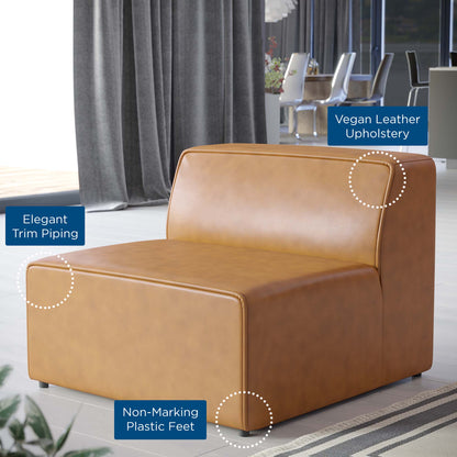 Modway - Mingle Vegan Leather Armless Chair by Modway  Living Room Sofas and Armchairs Brown - EEI-4623-TAN