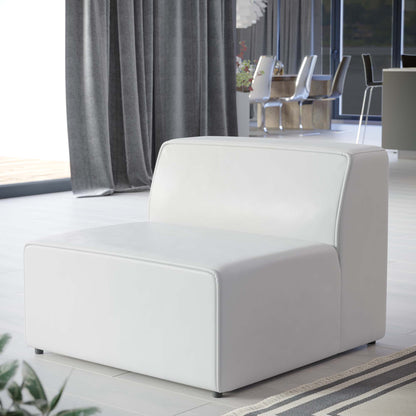 Modway - Mingle Vegan Leather Armless Chair by Modway  Living Room Sofas and Armchairs White - EEI-4623-WHI