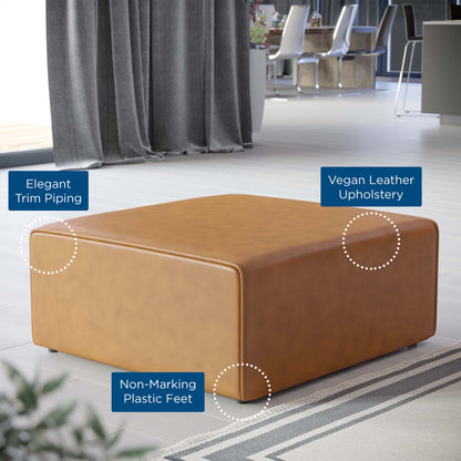 Modway - Mingle Vegan Leather Ottoman by Modway  Living Room Sofas and Armchairs Brown - EEI-4624-TAN