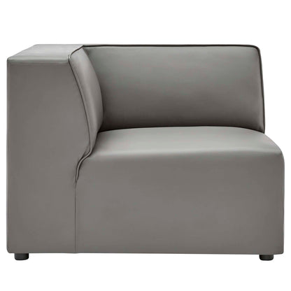 Modway Outlet Mingle Vegan Leather Corner Chair by Modway  Living Room Furniture Gray - EEI-4625-GRY