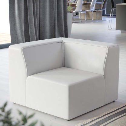 Modway - Mingle Vegan Leather Corner Chair by Modway  Living Room Sofas and Armchairs White - EEI-4625-WHI