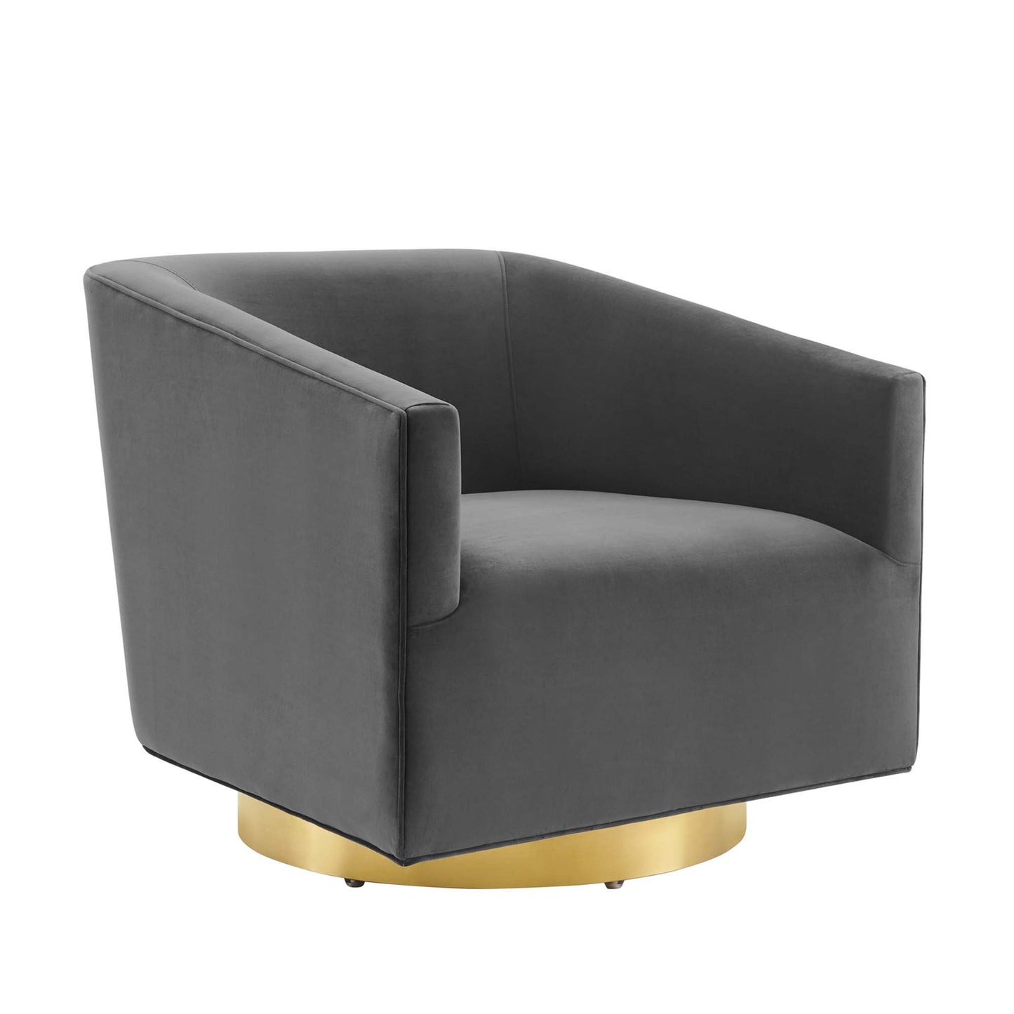 Modway Outlet Twist Accent Lounge Performance Velvet Swivel Chair by Modway  Living Room Furniture Gold Charcoal - EEI-4626-GLD-CHA