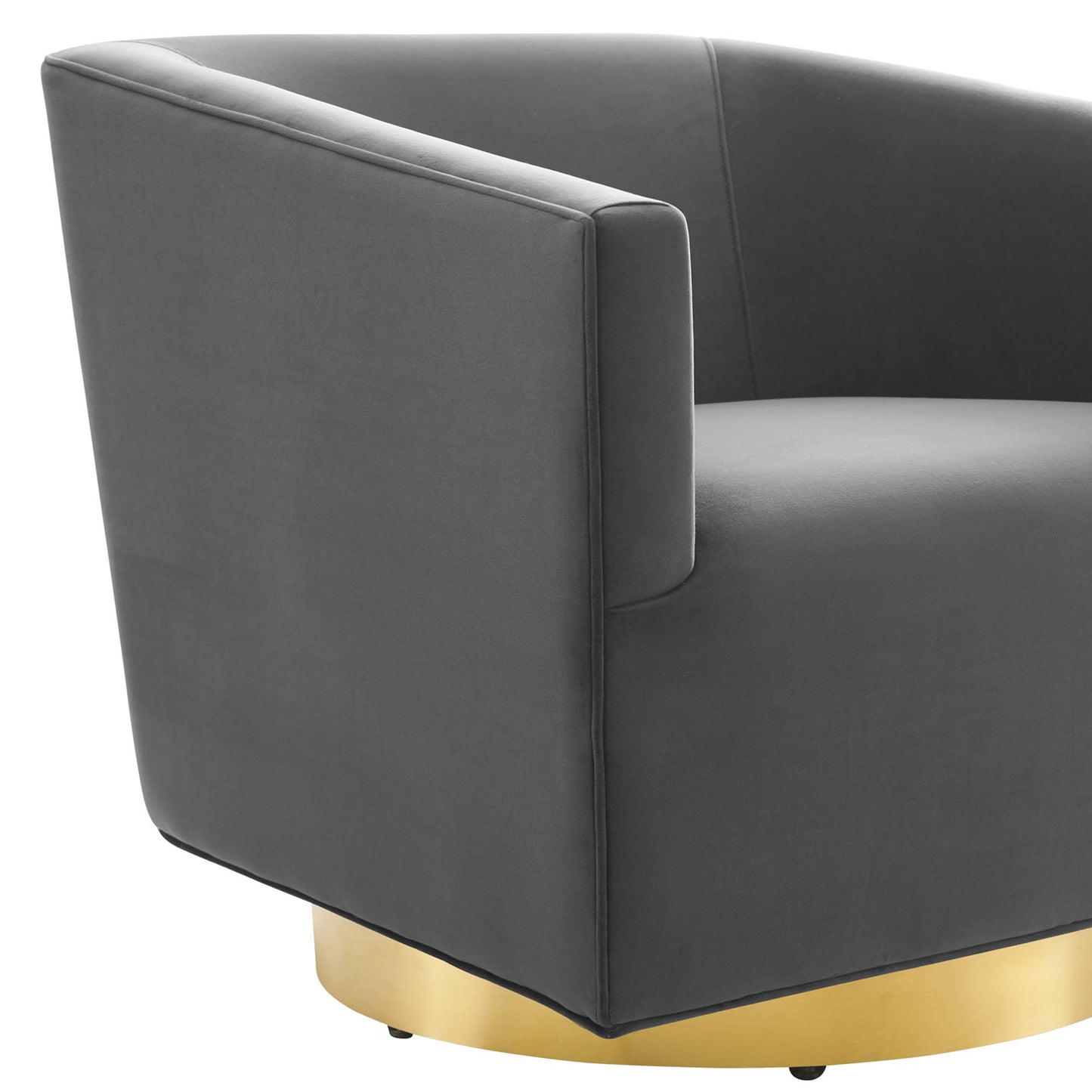 Modway Outlet Twist Accent Lounge Performance Velvet Swivel Chair by Modway  Living Room Furniture Gold Charcoal - EEI-4626-GLD-CHA