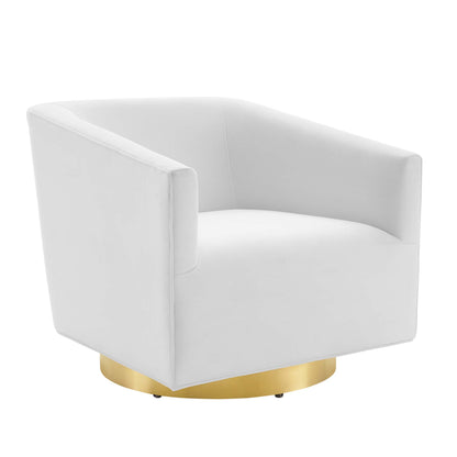Modway Outlet Twist Accent Lounge Performance Velvet Swivel Chair by Modway  Living Room Furniture Gold White - EEI-4626-GLD-WHI
