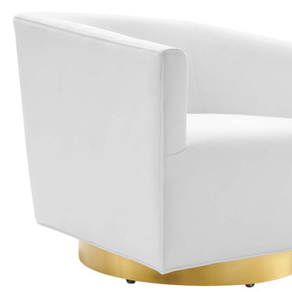 Modway Outlet Twist Accent Lounge Performance Velvet Swivel Chair by Modway  Living Room Furniture Gold White - EEI-4626-GLD-WHI