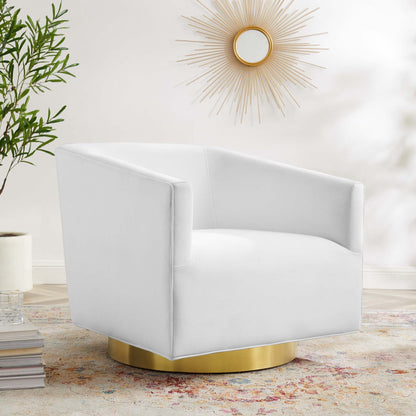 Modway Outlet Twist Accent Lounge Performance Velvet Swivel Chair by Modway  Living Room Furniture Gold White - EEI-4626-GLD-WHI