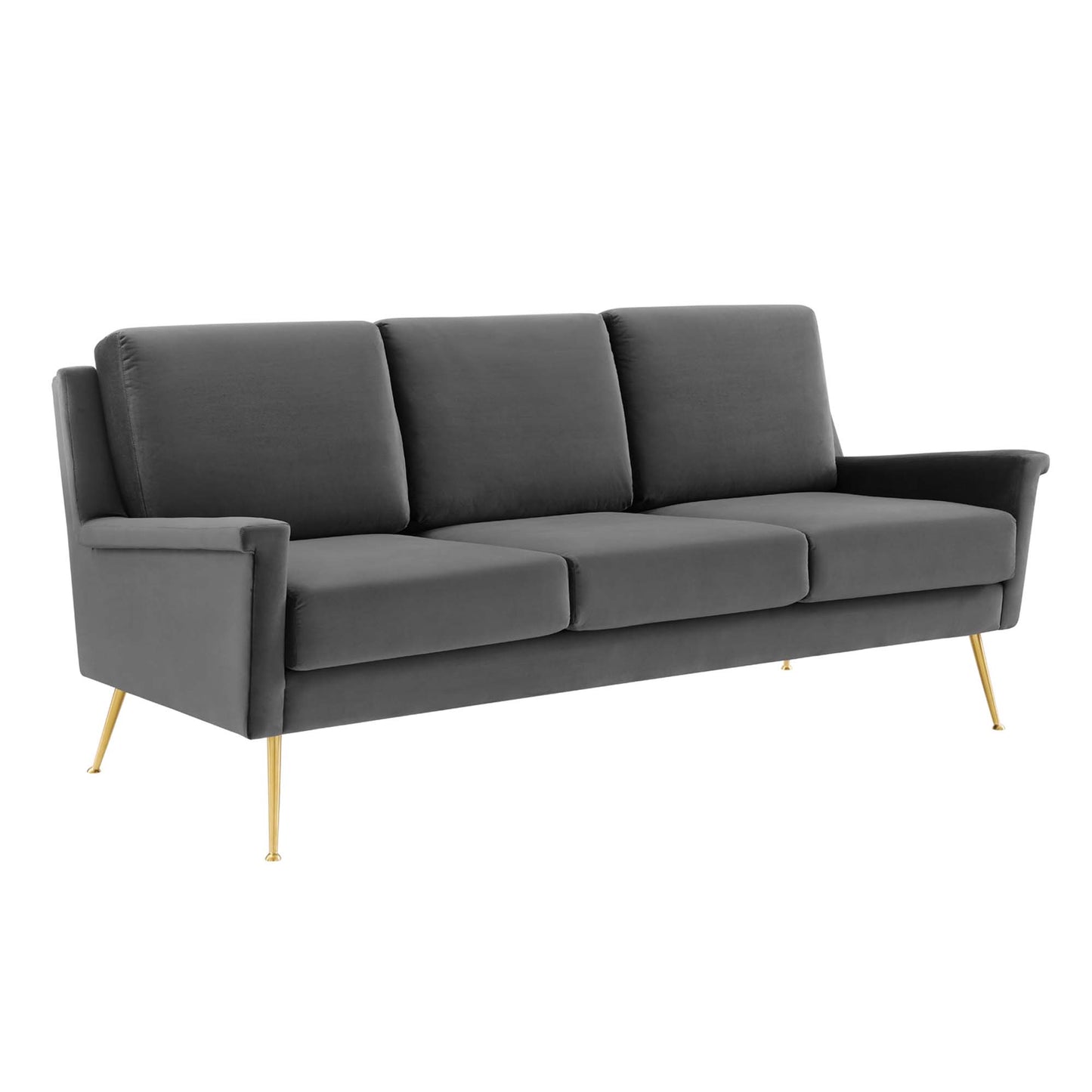 Modway Outlet Chesapeake Performance Velvet Sofa by Modway  Living Room Furniture Gold Gray - EEI-4627-GLD-GRY