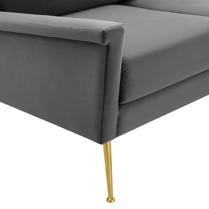Modway Outlet Chesapeake Performance Velvet Sofa by Modway  Living Room Furniture Gold Gray - EEI-4627-GLD-GRY