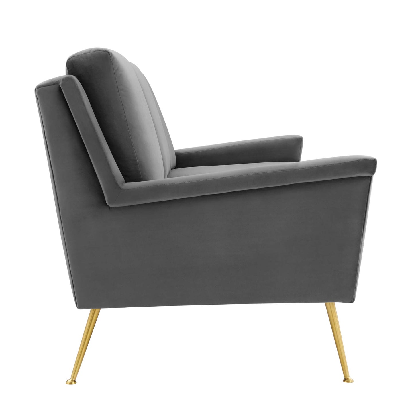 Modway Outlet Chesapeake Performance Velvet Sofa by Modway  Living Room Furniture Gold Gray - EEI-4627-GLD-GRY