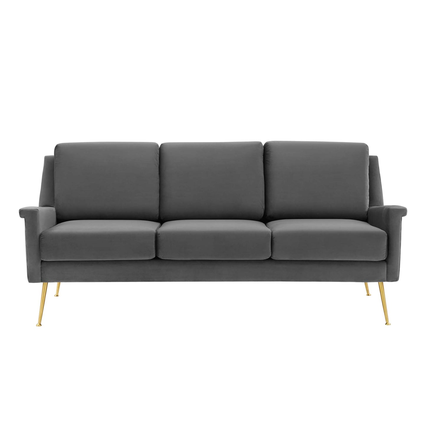 Modway Outlet Chesapeake Performance Velvet Sofa by Modway  Living Room Furniture Gold Gray - EEI-4627-GLD-GRY