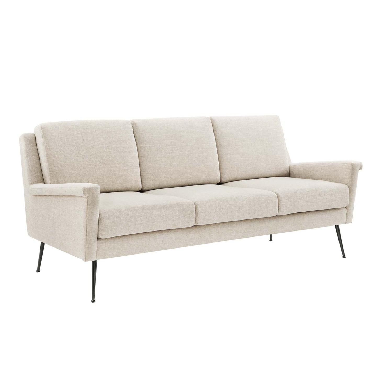 Modway Outlet Chesapeake Fabric Sofa by Modway  Living Room Furniture Black Beige - EEI-4628-BLK-BEI