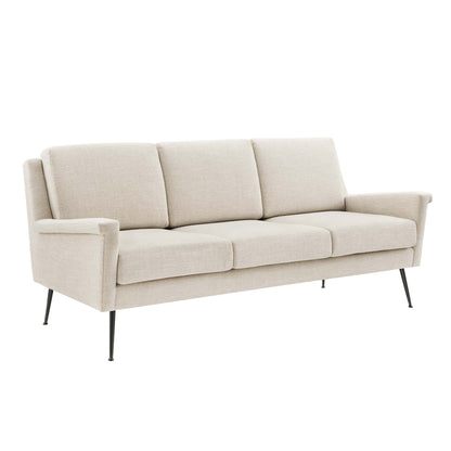 Modway Outlet Chesapeake Fabric Sofa by Modway  Living Room Furniture Black Beige - EEI-4628-BLK-BEI