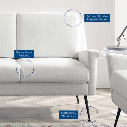 Modway Outlet Chesapeake Fabric Sofa by Modway  Living Room Furniture Black White - EEI-4628-BLK-WHI