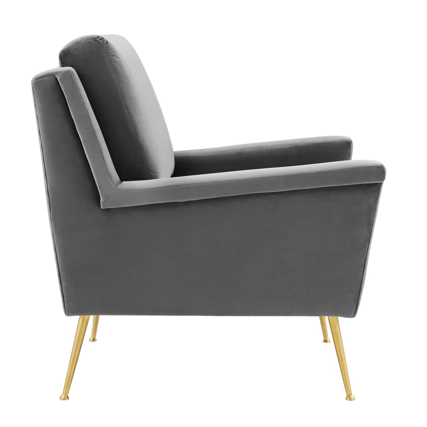 Modway Outlet Chesapeake Performance Velvet Armchair by Modway  Living Room Furniture Gold Gray - EEI-4630-GLD-GRY