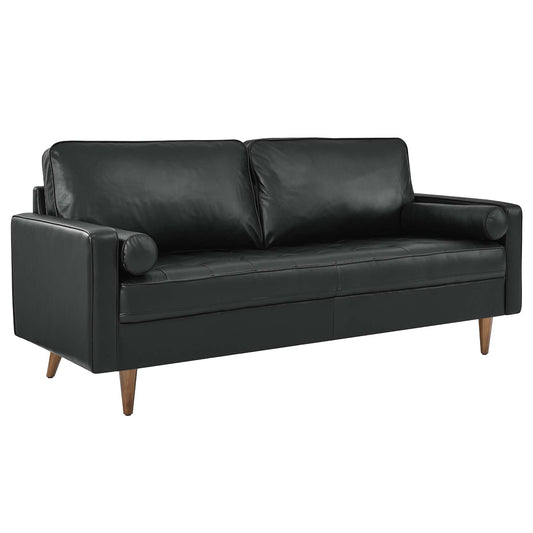 Modway - Valour Leather Sofa by Modway  Living Room Sofas and Armchairs Black - EEI-4633-BLK