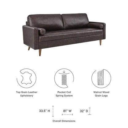 Modway Outlet Valour 81" Leather Sofa by Modway  Living Room Furniture Brown - EEI-4634-BRN