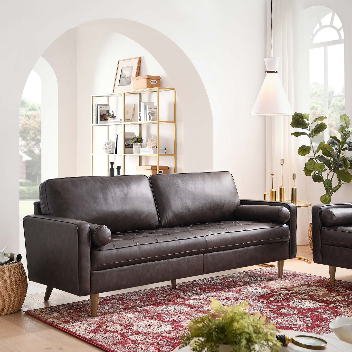 Modway Outlet Valour 81" Leather Sofa by Modway  Living Room Furniture Brown - EEI-4634-BRN