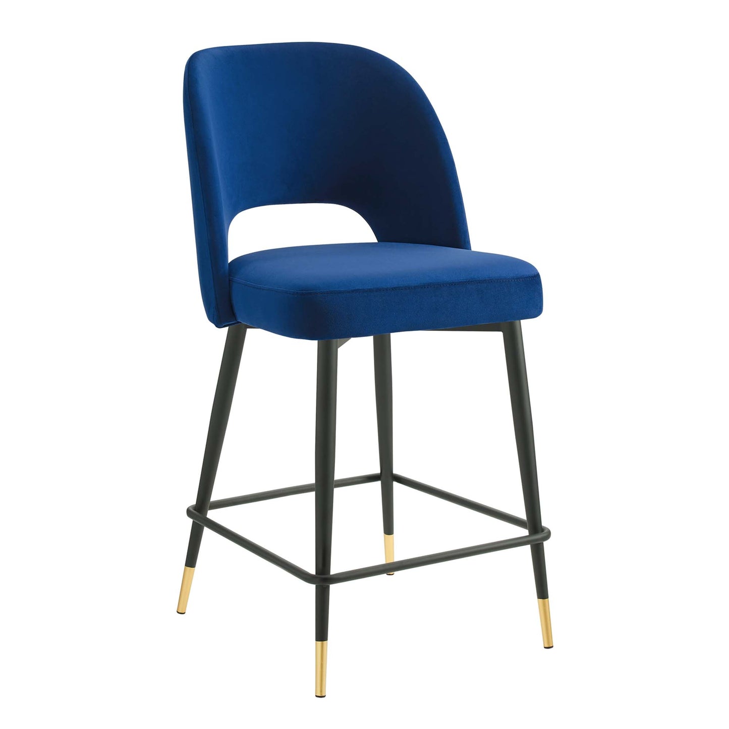 Modway Outlet Rouse Performance Velvet Counter Stool by Modway  Bar and Dining Furniture Navy - EEI-4643-NAV