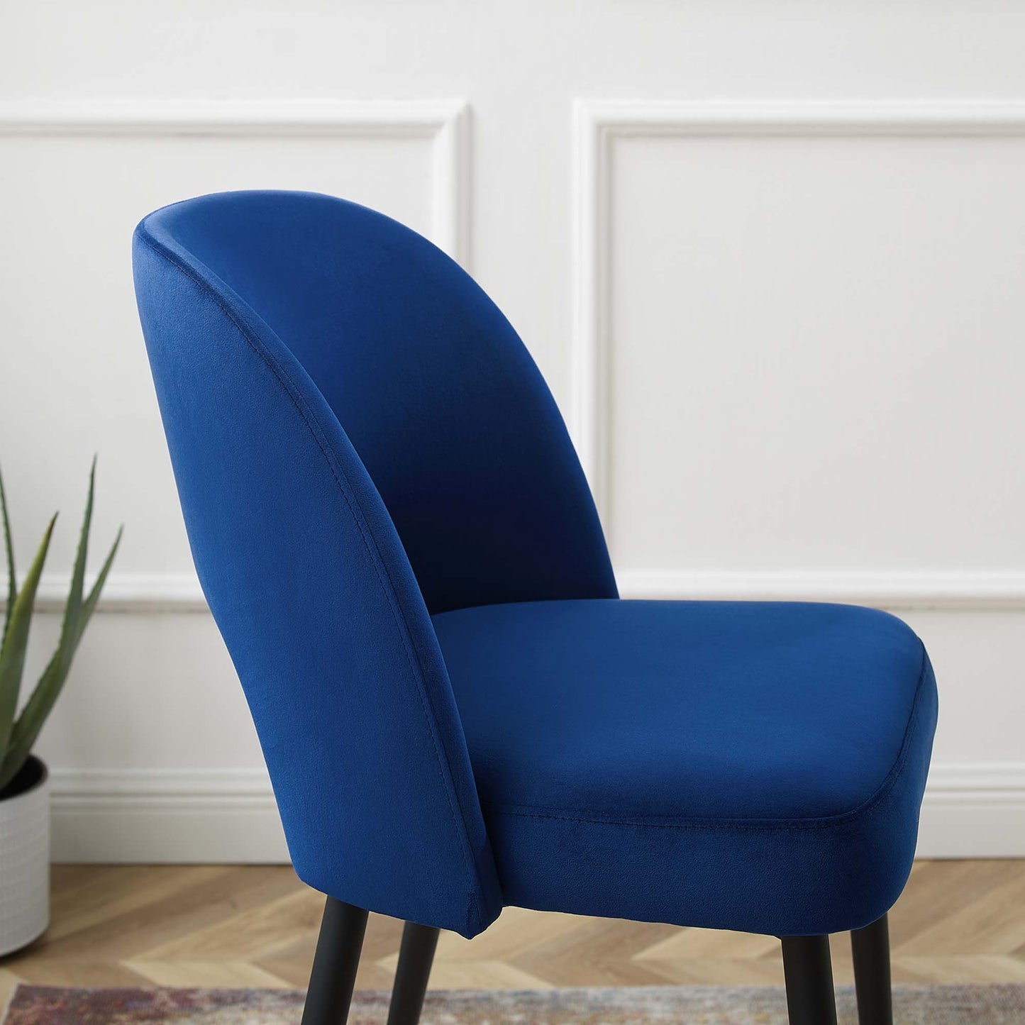 Modway Outlet Rouse Performance Velvet Counter Stool by Modway  Bar and Dining Furniture Navy - EEI-4643-NAV