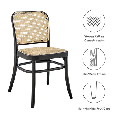 Modway - Winona Wood Dining Side Chair by Modway  Bar and Dining Dining Chairs Black - EEI-4646-BLK