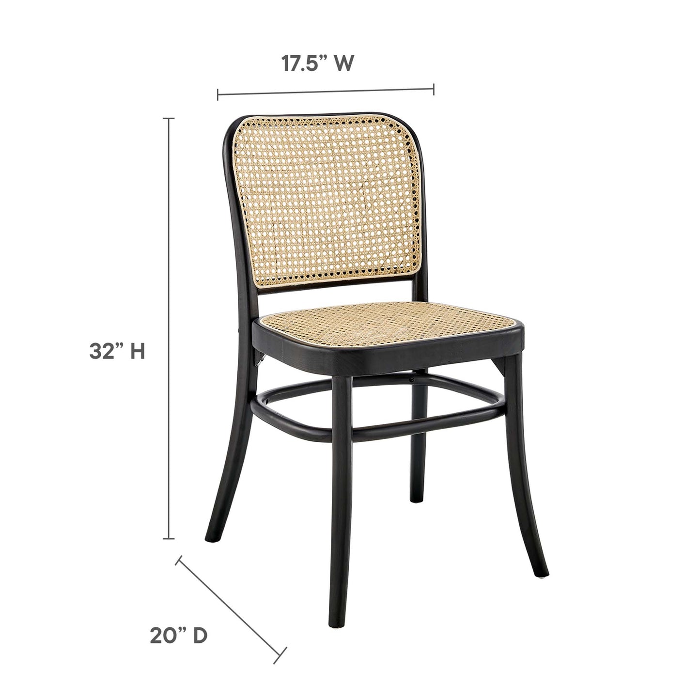 Modway - Winona Wood Dining Side Chair by Modway  Bar and Dining Dining Chairs Black - EEI-4646-BLK