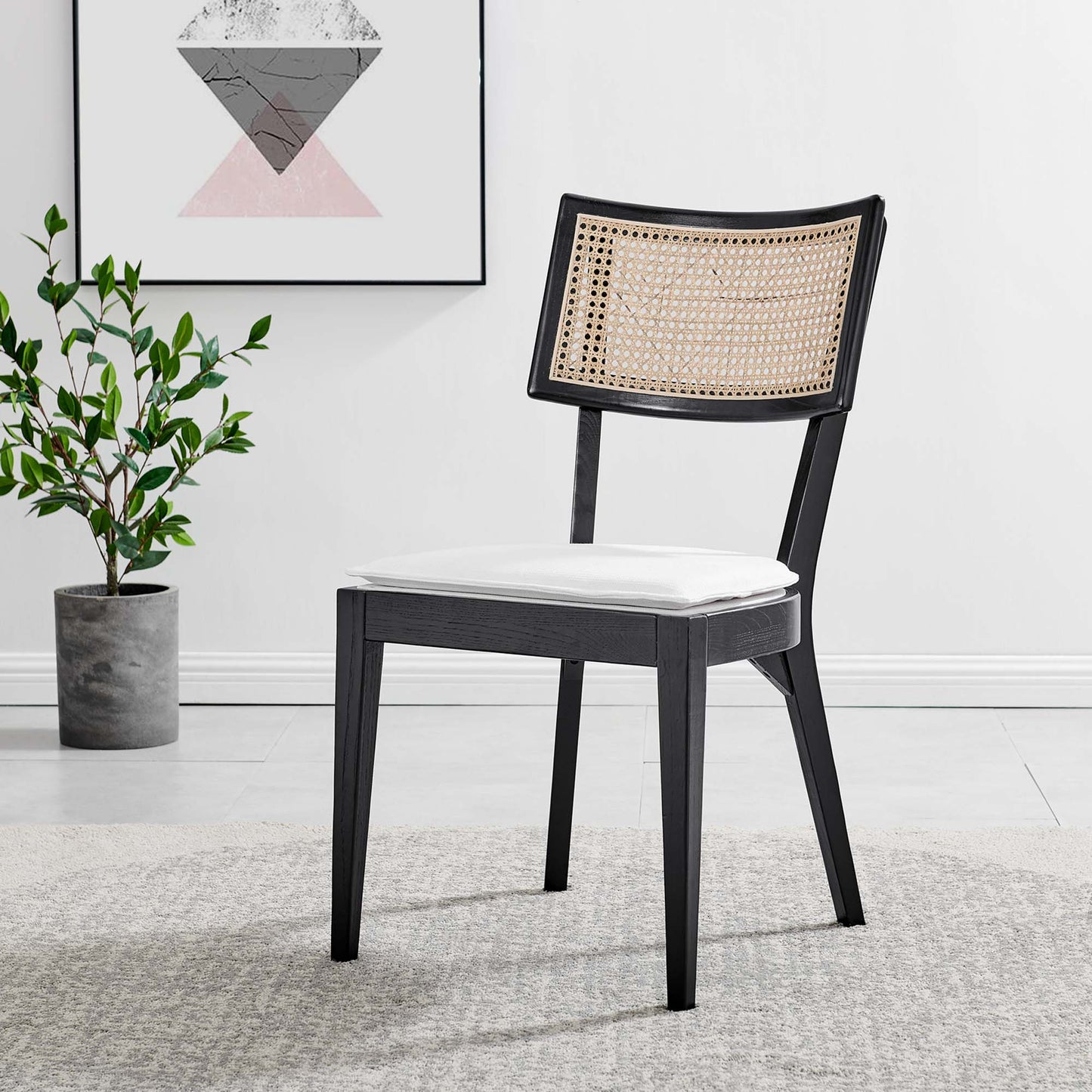 Modway Outlet Caledonia Wood Dining Chair by Modway  Bar and Dining Furniture Black White - EEI-4648-BLK-WHI