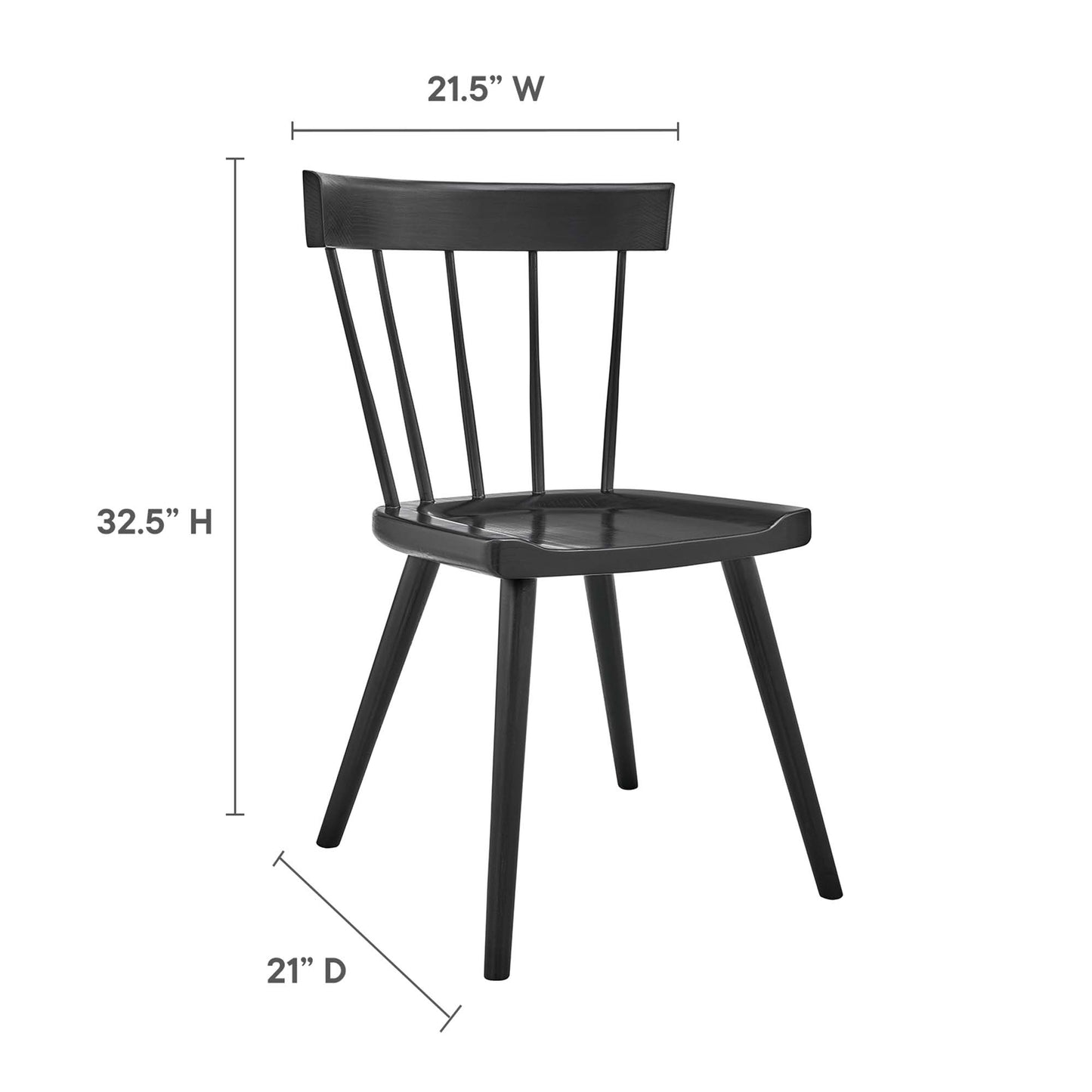 Modway - Sutter Wood Dining Side Chair by Modway  Bar and Dining Dining Chairs Black - EEI-4650-BLK