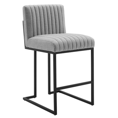 Modway Outlet Indulge Channel Tufted Fabric Counter Stool by Modway  Bar and Dining Furniture Light Gray - EEI-4653-LGR