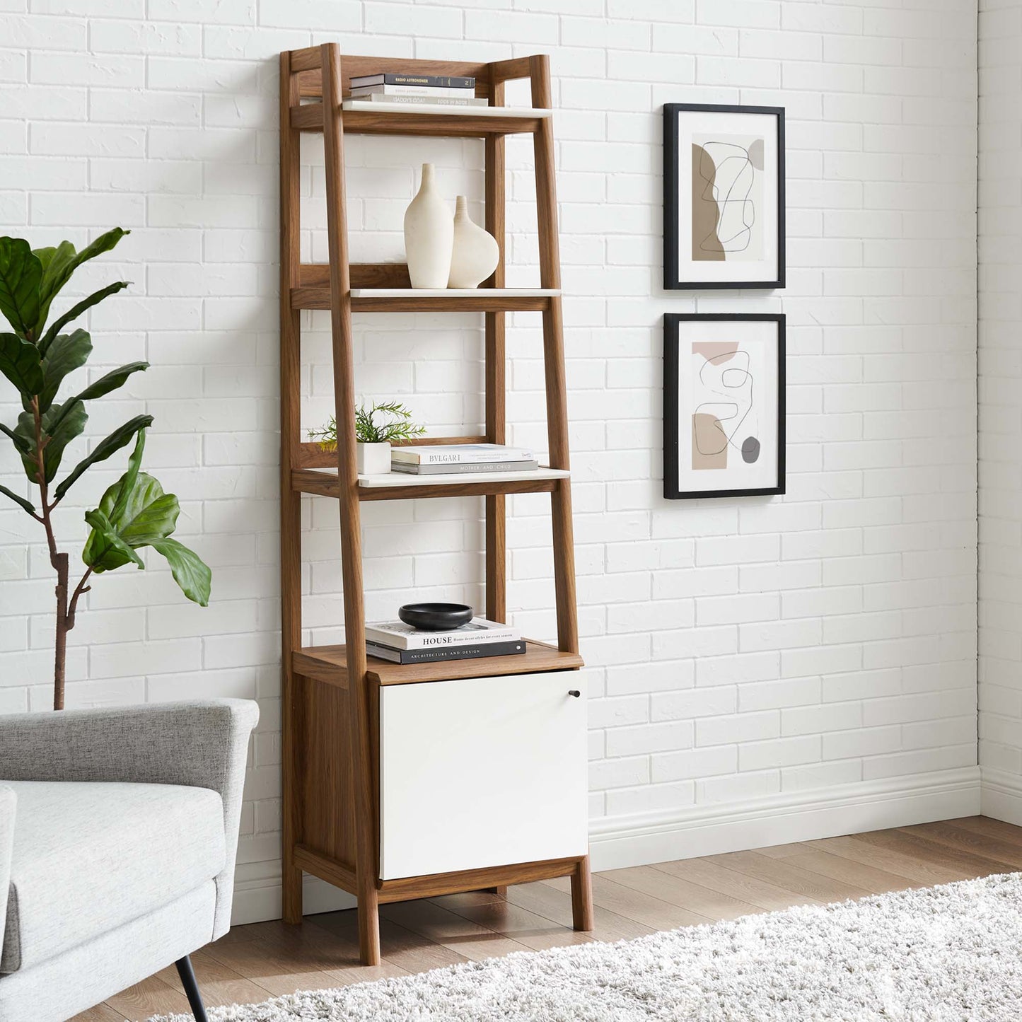 Modway - Bixby 21" Bookshelf by Modway  Living Room Decor White - EEI-4655-WAL-WHI