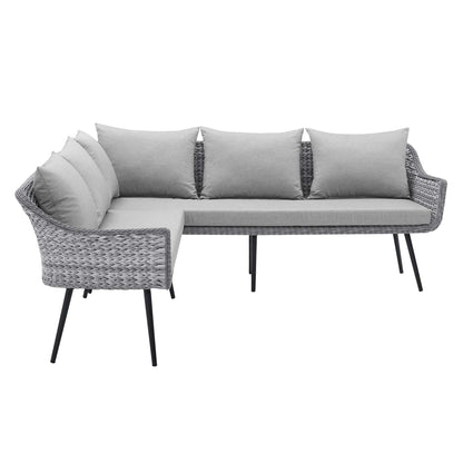 Modway Outlet Endeavor Outdoor Patio Wicker Rattan Sectional Sofa by Modway  Outdoor Furniture Furniture Gray Gray - EEI-4658-GRY-GRY