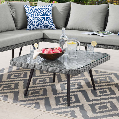 Modway Outlet Endeavor Outdoor Patio Wicker Rattan Square Coffee Table by Modway  Outdoor Furniture Furniture Gray - EEI-4659-GRY