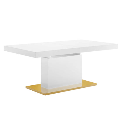 Modway Outlet Vector Expandable Dining Table by Modway  Bar and Dining Furniture White Gold - EEI-4660-WHI-GLD