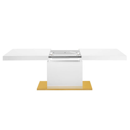 Modway Outlet Vector Expandable Dining Table by Modway  Bar and Dining Furniture White Gold - EEI-4660-WHI-GLD