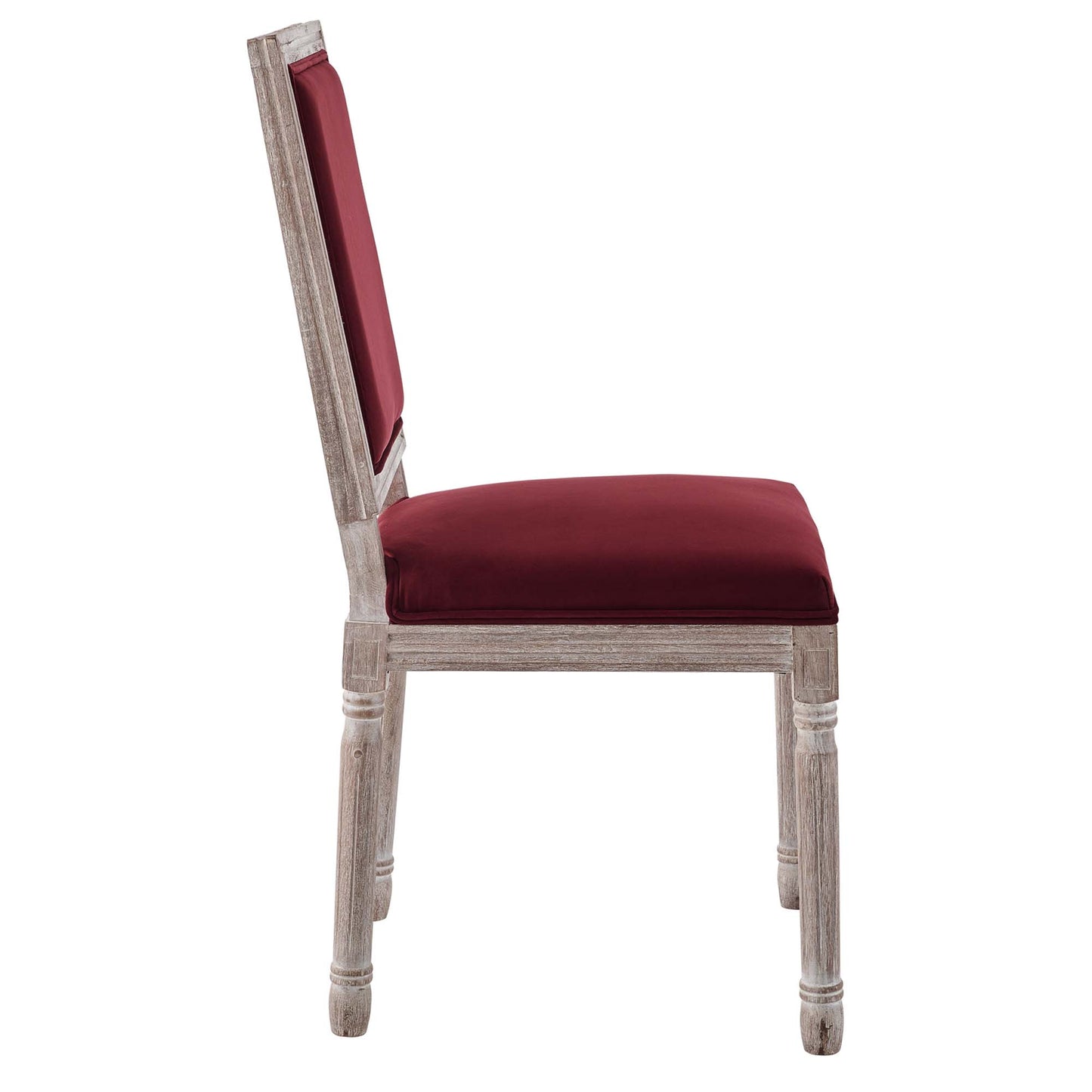 Modway Outlet Court French Vintage Performance Velvet Dining Side Chair by Modway  Bar and Dining Furniture Natural Maroon - EEI-4662-NAT-MAR