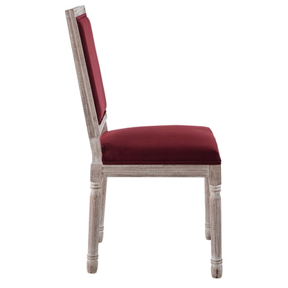 Modway Outlet Court French Vintage Performance Velvet Dining Side Chair by Modway  Bar and Dining Furniture Natural Maroon - EEI-4662-NAT-MAR