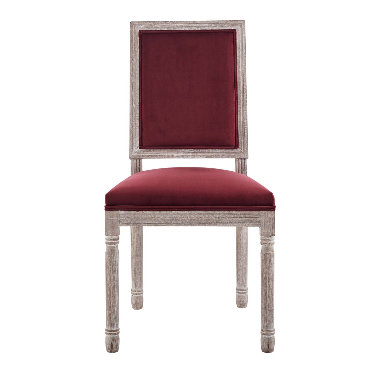 Modway Outlet Court French Vintage Performance Velvet Dining Side Chair by Modway  Bar and Dining Furniture Natural Maroon - EEI-4662-NAT-MAR