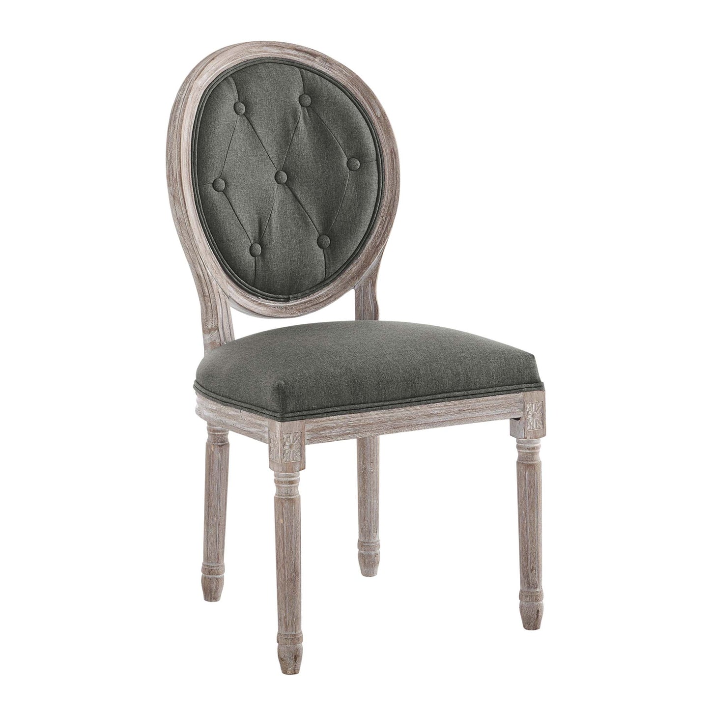 Modway Outlet Arise Vintage French Upholstered Fabric Dining Side Chair by Modway  Bar and Dining Furniture Natural Gray - EEI-4664-NAT-GRY