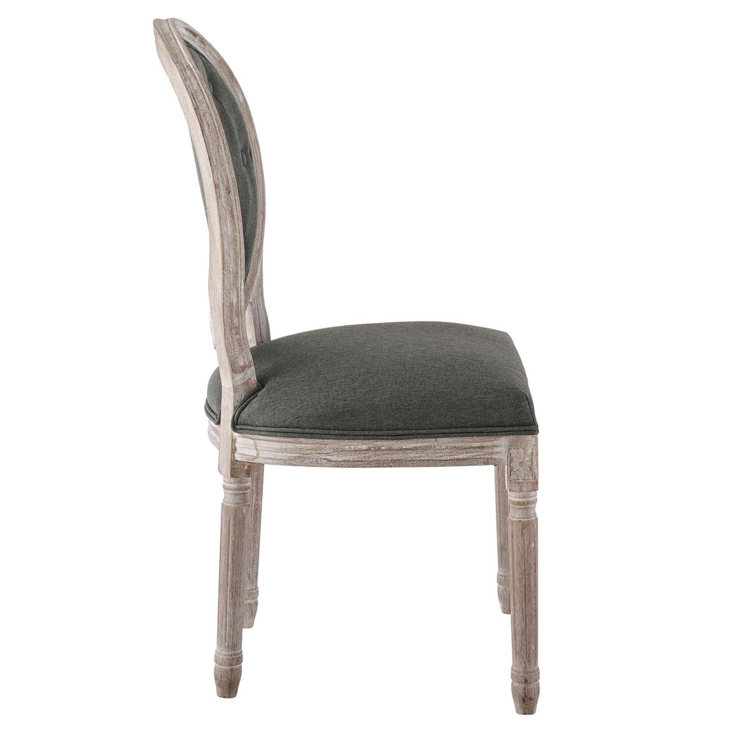 Modway Outlet Arise Vintage French Upholstered Fabric Dining Side Chair by Modway  Bar and Dining Furniture Natural Gray - EEI-4664-NAT-GRY