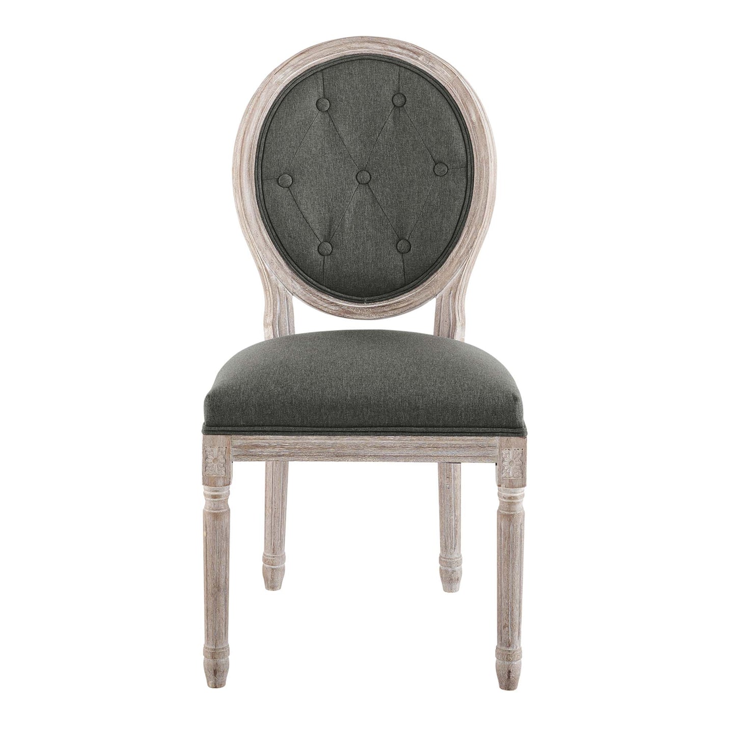 Modway Outlet Arise Vintage French Upholstered Fabric Dining Side Chair by Modway  Bar and Dining Furniture Natural Gray - EEI-4664-NAT-GRY