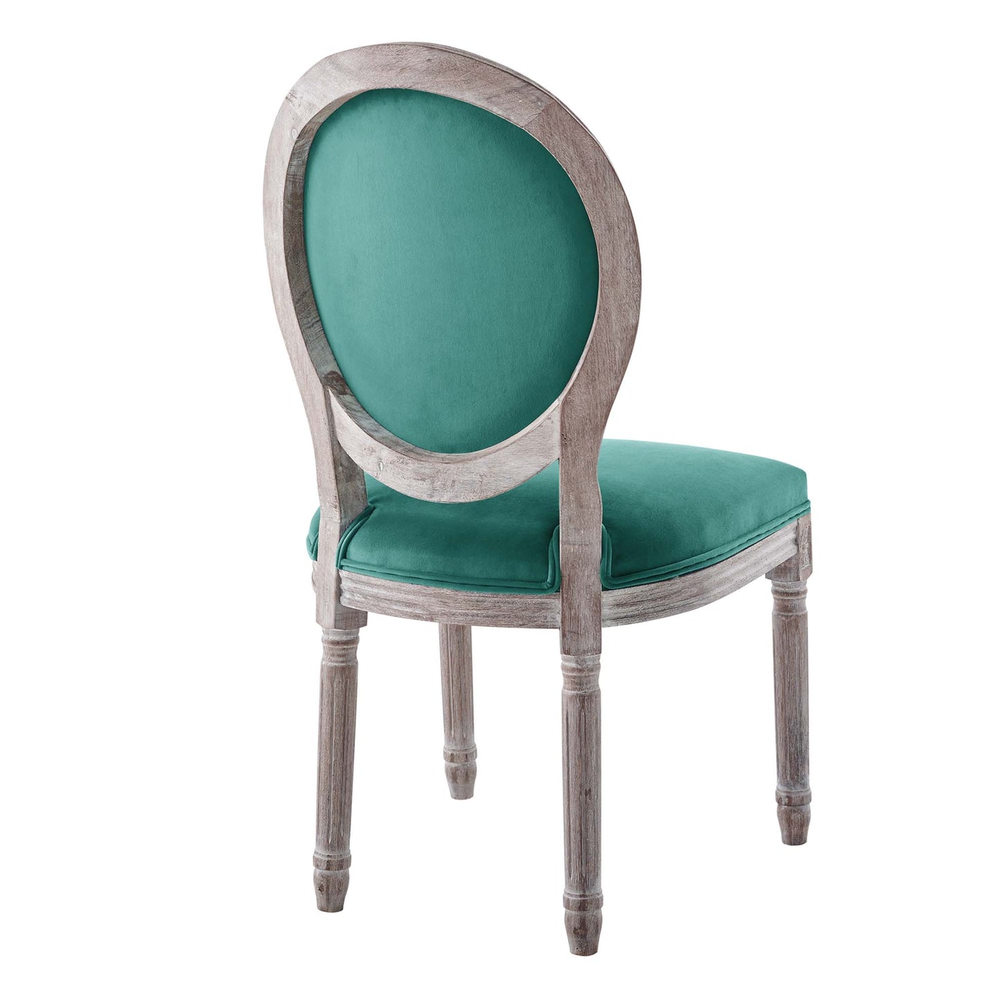 Modway Outlet Arise Vintage French Performance Velvet Dining Side Chair by Modway  Bar and Dining Furniture Natural Teal - EEI-4665-NAT-TEA