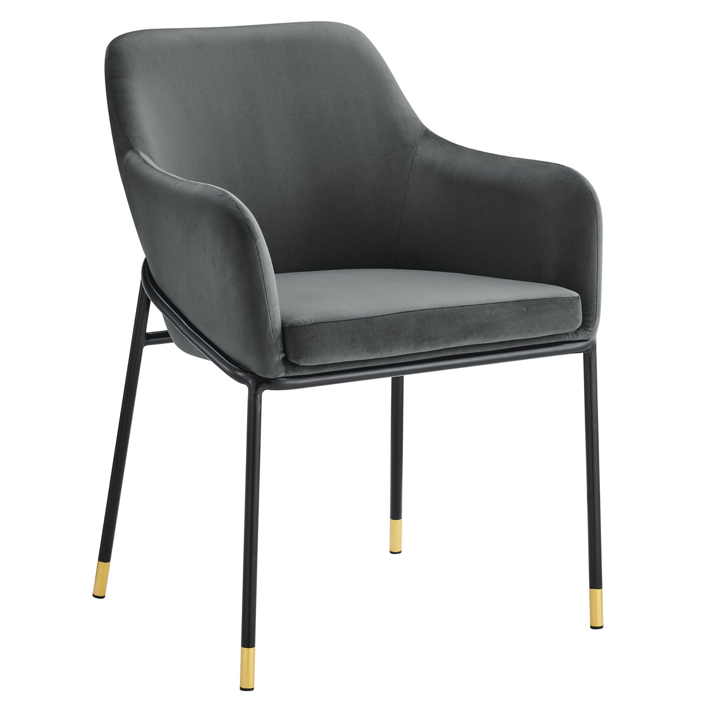 Modway Outlet Jovi Performance Velvet Dining Armchair by Modway  Bar and Dining Furniture Black Charcoal - EEI-4671-BLK-CHA