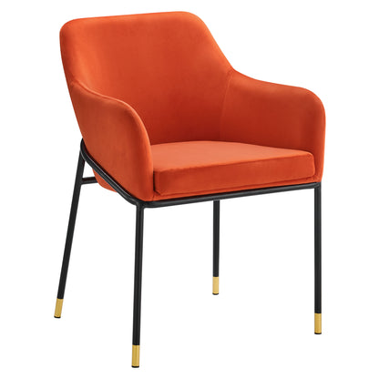 Modway Outlet Jovi Performance Velvet Dining Armchair by Modway  Bar and Dining Furniture Black Orange - EEI-4671-BLK-ORA