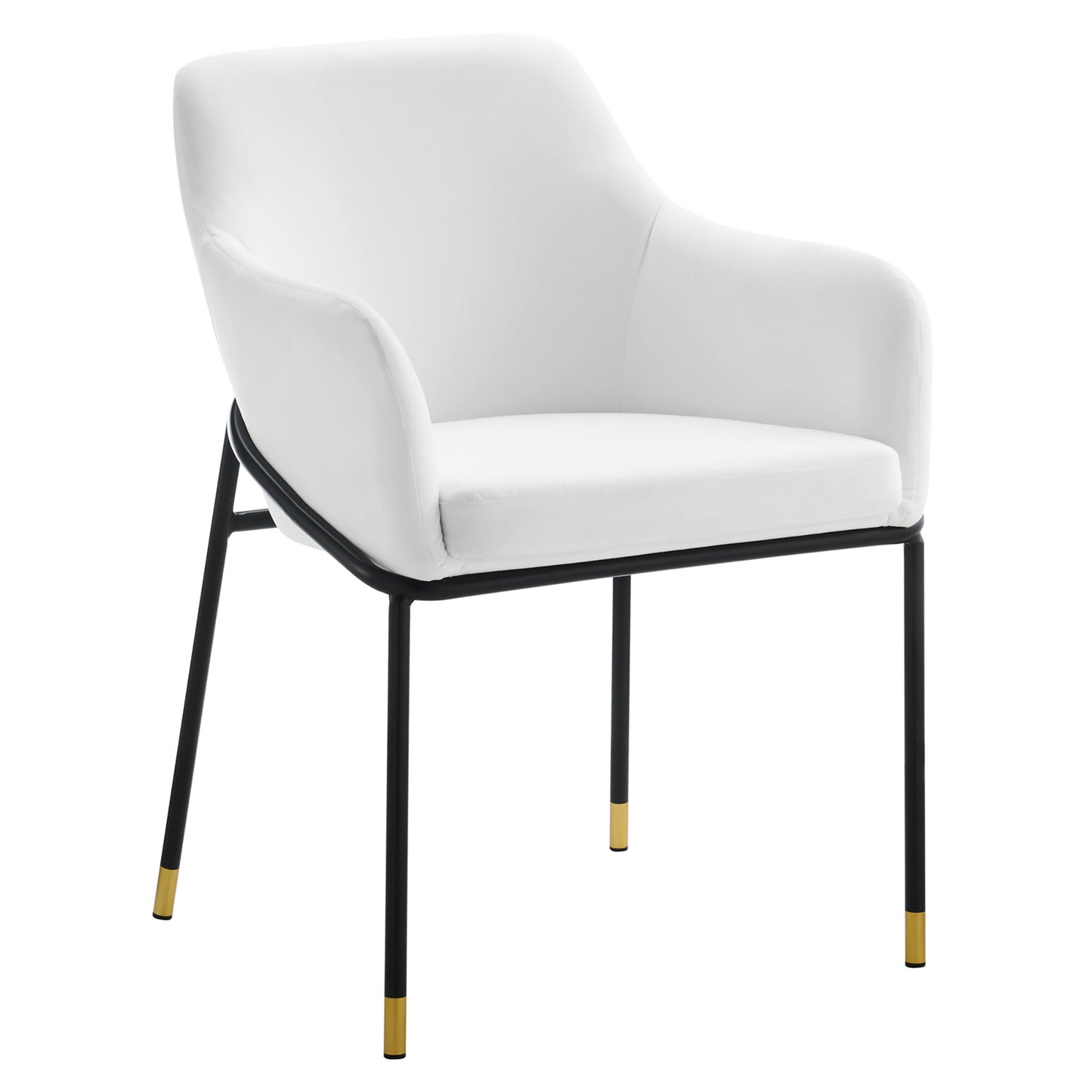 Modway Outlet Jovi Performance Velvet Dining Armchair by Modway  Bar and Dining Furniture Black White - EEI-4671-BLK-WHI